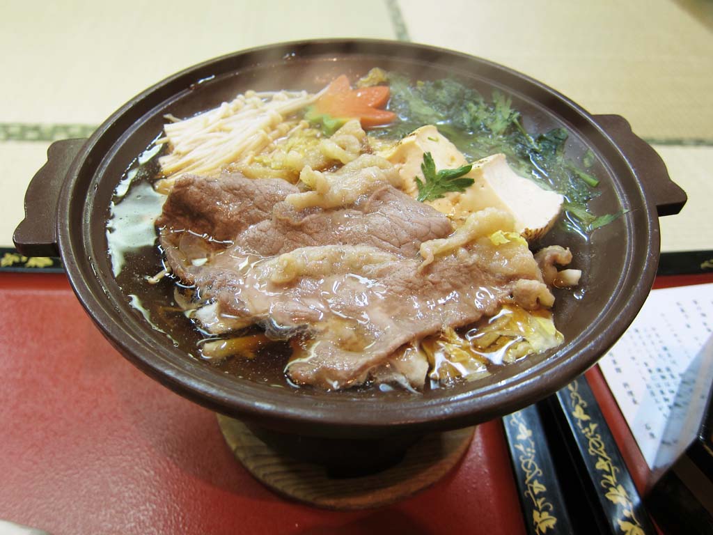 photo,material,free,landscape,picture,stock photo,Creative Commons,Sukiyaki, Japanese food, Beef, Tofu, garland chrysanthemum