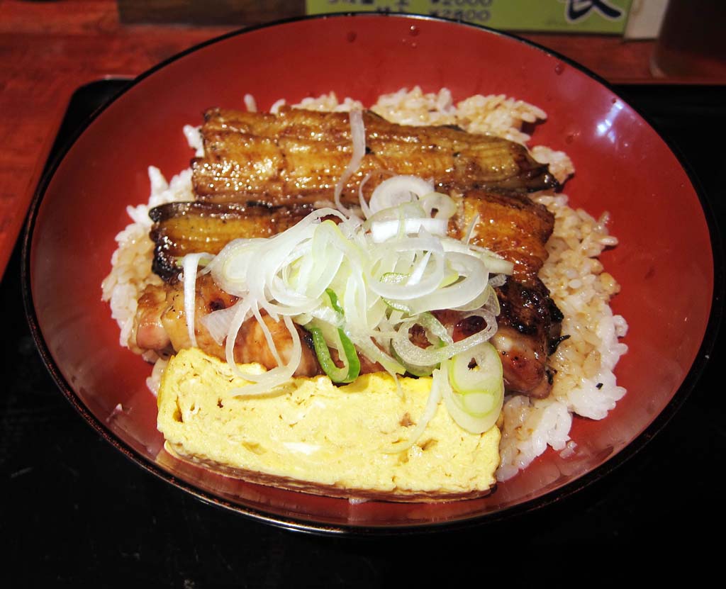 photo,material,free,landscape,picture,stock photo,Creative Commons,A bowl of broiled eel on cooked rice, An eel, , , omelet