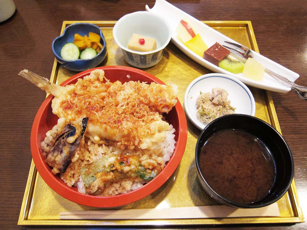 photo,material,free,landscape,picture,stock photo,Creative Commons,God bowl, Japanese food, Tempura, , It is red and