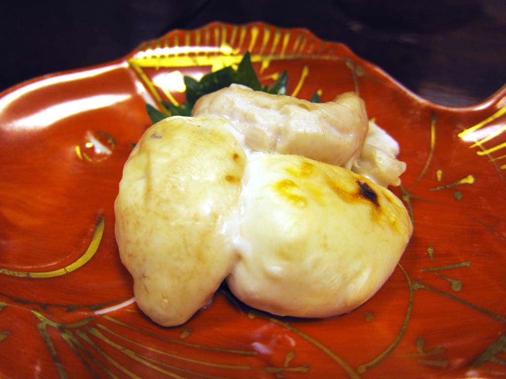 Foto, materiell, befreit, Landschaft, Bild, hat Foto auf Lager,Fischmilch des Kugelfish, Japanisches Essen, das Grillen von Fisch mit Salz, Kugelfish, 