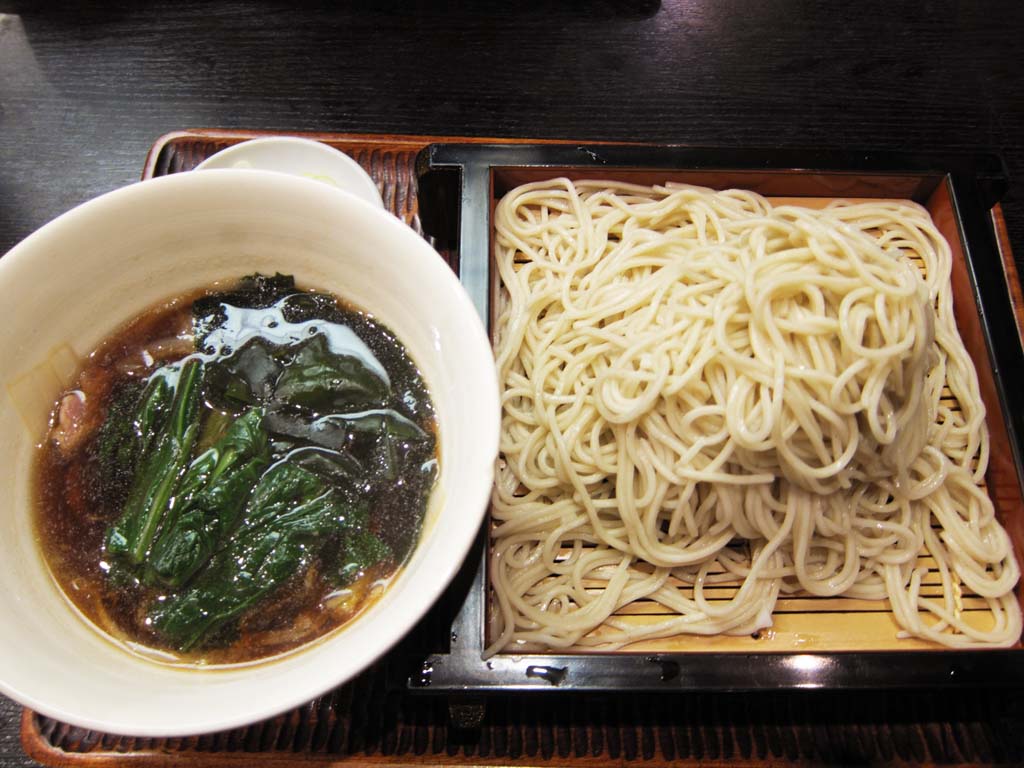 foto,tela,gratis,paisaje,fotografa,idea,Cabello de ngel de trigo sarraceno de A en sopa de soja con carne de patos y cebolla mitad adicional, Comida japonesa, Soba, Espinaca, Alga marina