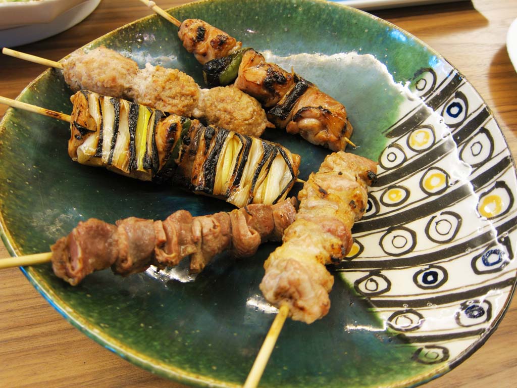 photo, la matire, libre, amnage, dcrivez, photo de la rserve,Un poulet grill sur un barbecue, Crachat-brlant, poireau, Tsukune, Poulet