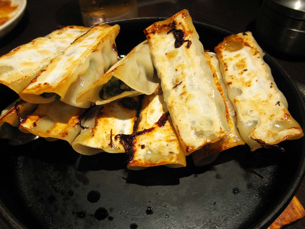 Foto, materiell, befreit, Landschaft, Bild, hat Foto auf Lager,Ein eiserner Teller gyoza, Kche, Essen, , 