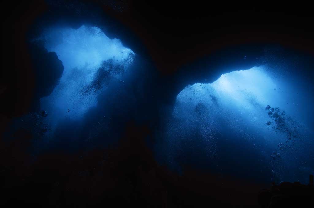 fotografia, materiale, libero il panorama, dipinga, fotografia di scorta,Guardando su da un abisso, caverna, tuffandosi, mare, fotografia subacquea