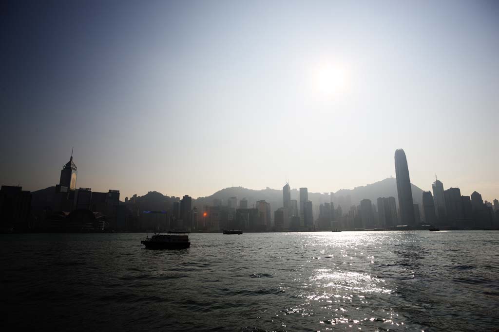 Foto, materiell, befreit, Landschaft, Bild, hat Foto auf Lager,Hongkong-Insel, Hochhaus, Das Meer, Schiff, 