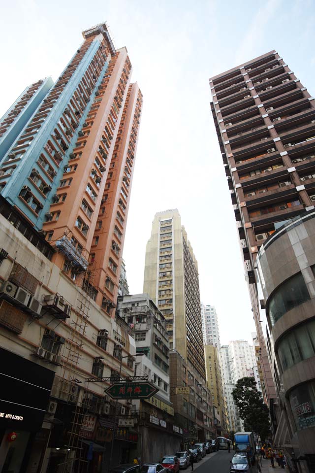 fotografia, materiale, libero il panorama, dipinga, fotografia di scorta,Secondo Hong Kong, distretto che fa compere, cartello, costruendo, 