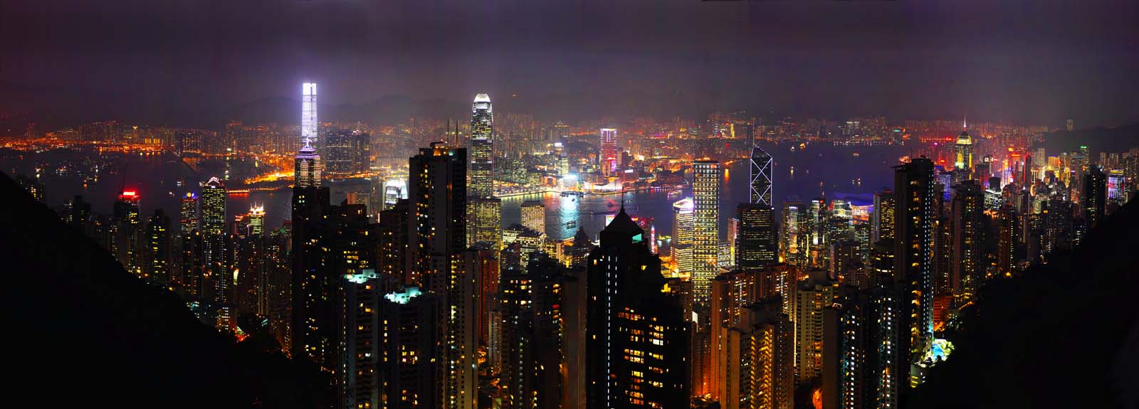 Foto, materiell, befreit, Landschaft, Bild, hat Foto auf Lager,Eine Nacht von Sicht von 1 Millionen Dollarn, Victoria Hhepunkt, Mt. Taihei, Hongkong-Insel, Neun Drachen