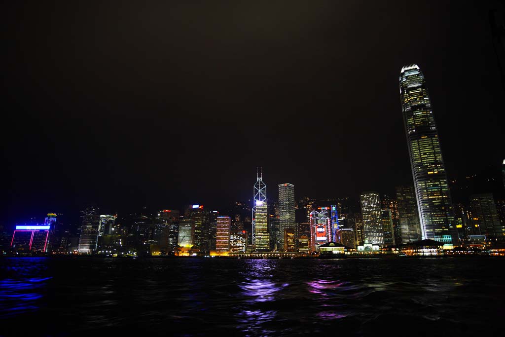 Foto, materiell, befreit, Landschaft, Bild, hat Foto auf Lager,Die Nachtsicht von Hongkong, Wolkenkratzer, Gebude, Neon, Nachtsicht