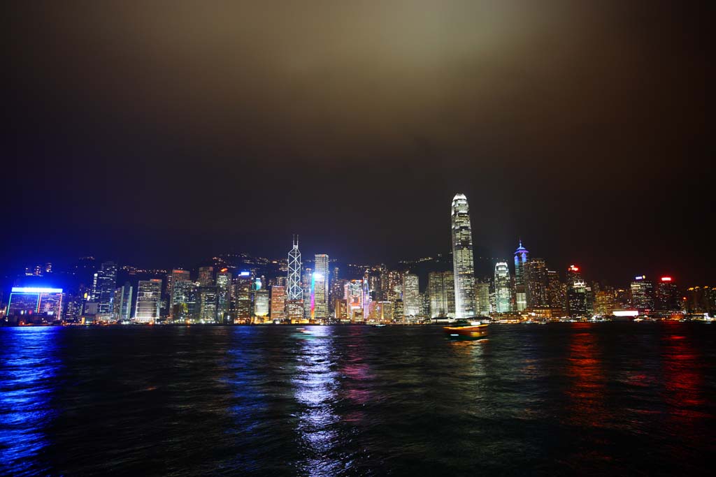 foto,tela,gratis,paisaje,fotografa,idea,La vista de noche de Hong Kong, Rascacielos, Edificio, Nen, Vista de noche