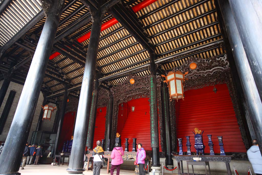 Foto, materieel, vrij, landschap, schilderstuk, bevoorraden foto,Chen Clan Temple, Chinese particuliere handenarbeiden gebouw, Baksteen beeldhouwkunst, Zuidelijk edel, Decoratie