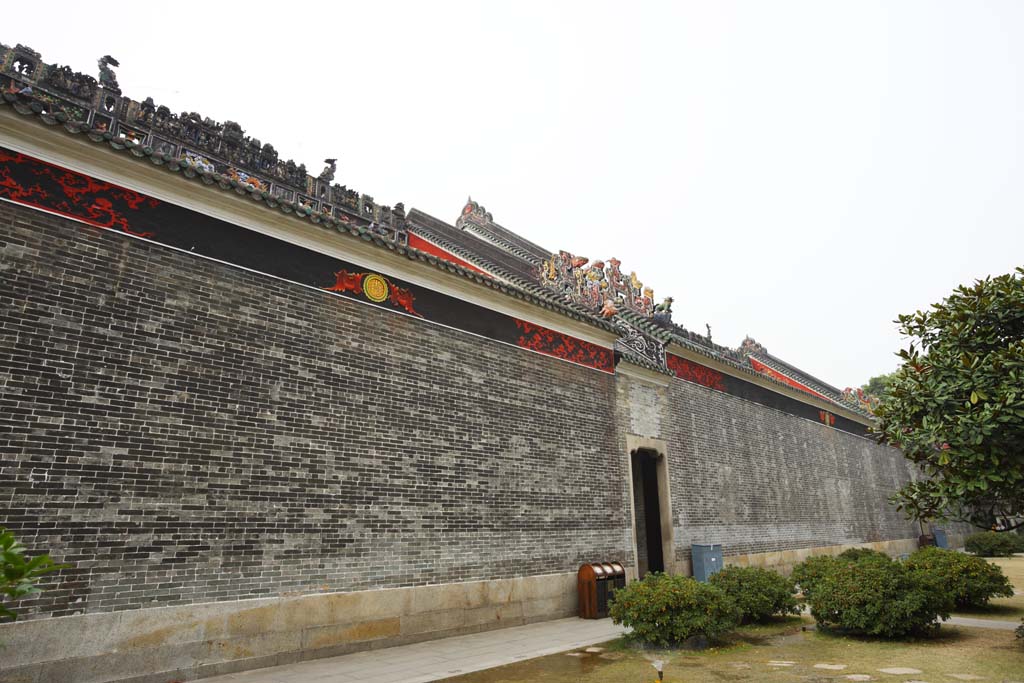 Foto, materieel, vrij, landschap, schilderstuk, bevoorraden foto,Chen Clan Temple, Chinese particuliere handenarbeiden gebouw, Baksteen beeldhouwkunst, Zuidelijk edel, Decoratie