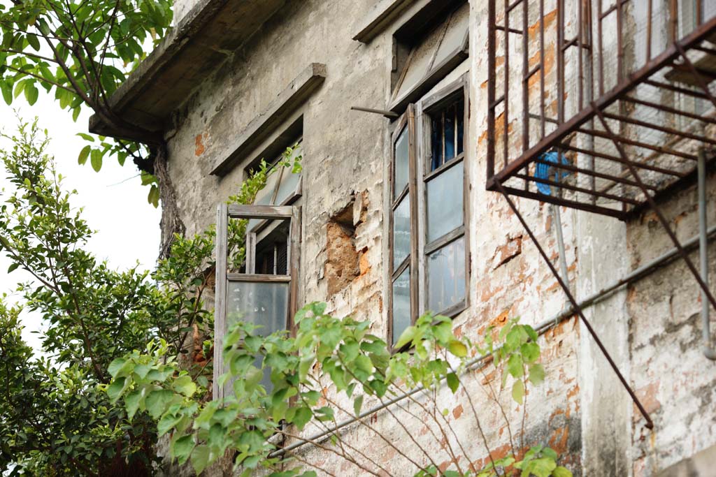 Foto, materieel, vrij, landschap, schilderstuk, bevoorraden foto,Een particulier huis van Guangzhou, Baksteen, Venster, Ik ben oud, Huis