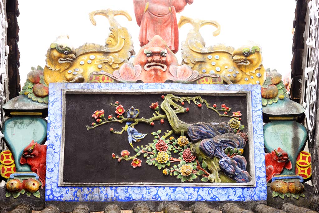 Foto, materieel, vrij, landschap, schilderstuk, bevoorraden foto,Chen Clan Temple, Chinese particuliere handenarbeiden gebouw, Baksteen beeldhouwkunst, Zuidelijk edel, Decoratie