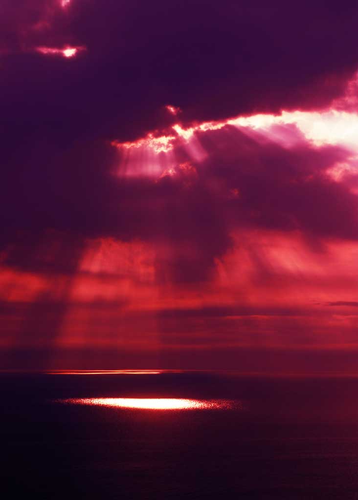 Foto, materieel, vrij, landschap, schilderstuk, bevoorraden foto,Schijnwerper op de zee, Zonsondergang, Prachtig, Wolk, Lucht