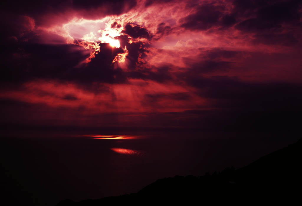 fotografia, materiale, libero il panorama, dipinga, fotografia di scorta,Palcoscenico di mare rosso, Gatto Rock, bello, nube, cielo