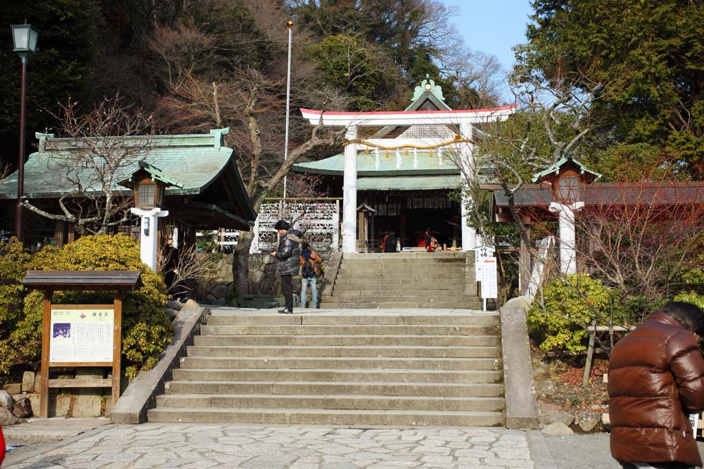 fotografia, materiale, libero il panorama, dipinga, fotografia di scorta,Kamakura-gu il Sacrario, Sacrario scintoista, L'imperatore Meiji, Kamakura, Masashige Kusuki