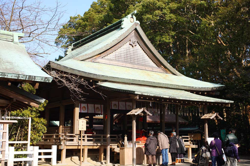 fotografia, material, livra, ajardine, imagine, proveja fotografia,Santurio de Kamakura-gu santurio dianteiro, Santurio de Xintosmo, O imperador Meiji, Kamakura, Masashige Kusuki