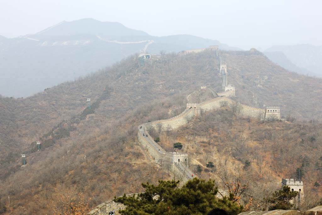 Foto, materieel, vrij, landschap, schilderstuk, bevoorraden foto,Mu Tian Yu Great Wall, Kasteel muur, Uitkijk op een kasteel, De Hsiung-nu, 