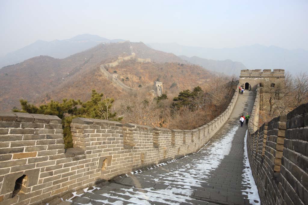 Foto, materieel, vrij, landschap, schilderstuk, bevoorraden foto,Mu Tian Yu Great Wall, Kasteel muur, Uitkijk op een kasteel, De Hsiung-nu, 