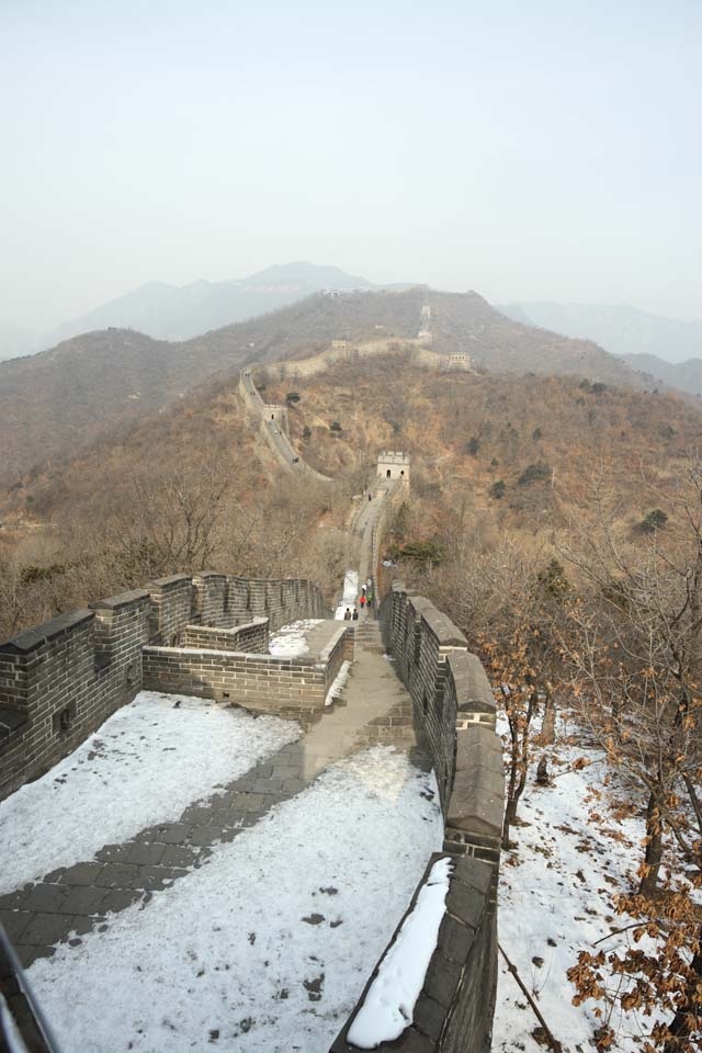 Foto, materieel, vrij, landschap, schilderstuk, bevoorraden foto,Mu Tian Yu Great Wall, Kasteel muur, Uitkijk op een kasteel, De Hsiung-nu, 