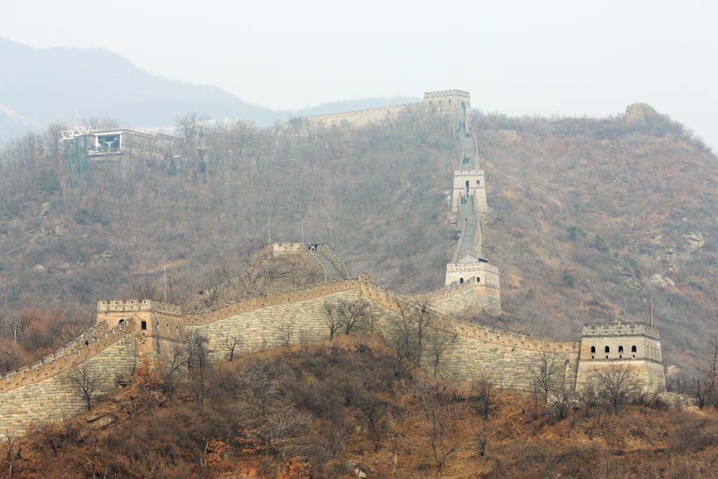 Foto, materieel, vrij, landschap, schilderstuk, bevoorraden foto,Mu Tian Yu Great Wall, Kasteel muur, Uitkijk op een kasteel, De Hsiung-nu, 