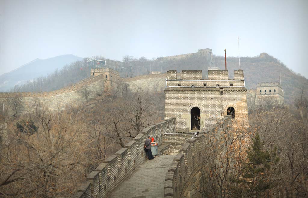 Foto, materieel, vrij, landschap, schilderstuk, bevoorraden foto,Mu Tian Yu Great Wall, Kasteel muur, Uitkijk op een kasteel, De Hsiung-nu, 