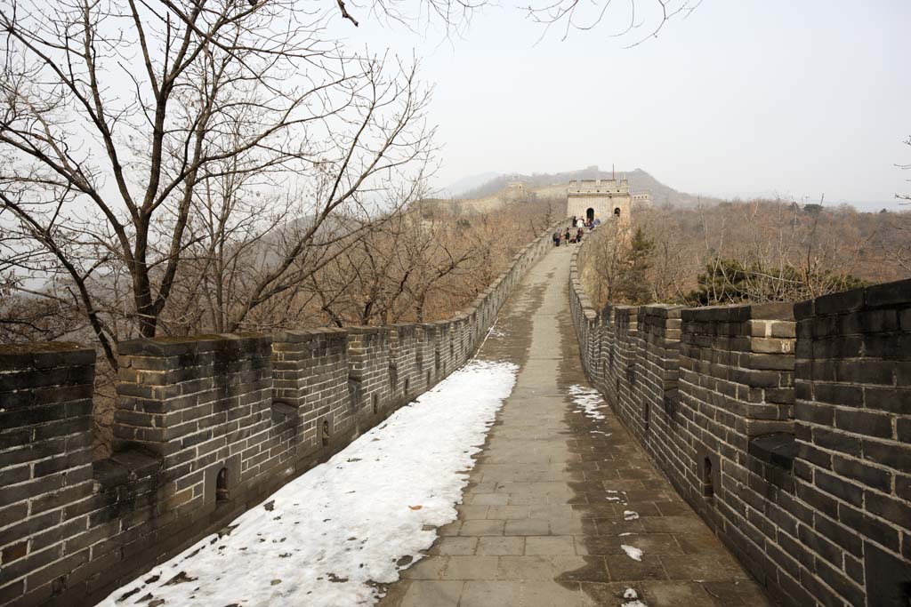 Foto, materieel, vrij, landschap, schilderstuk, bevoorraden foto,Mu Tian Yu Great Wall, Kasteel muur, Uitkijk op een kasteel, De Hsiung-nu, 