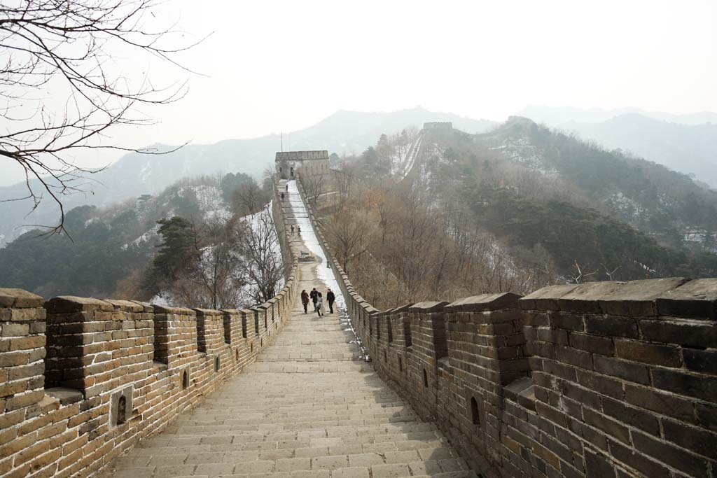 Foto, materieel, vrij, landschap, schilderstuk, bevoorraden foto,Mu Tian Yu Great Wall, Kasteel muur, Uitkijk op een kasteel, De Hsiung-nu, 