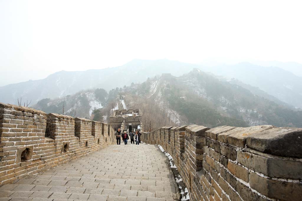Foto, materieel, vrij, landschap, schilderstuk, bevoorraden foto,Mu Tian Yu Great Wall, Kasteel muur, Uitkijk op een kasteel, De Hsiung-nu, 