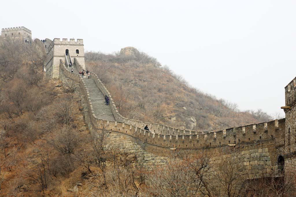 Foto, materieel, vrij, landschap, schilderstuk, bevoorraden foto,Mu Tian Yu Great Wall, Kasteel muur, Uitkijk op een kasteel, De Hsiung-nu, 