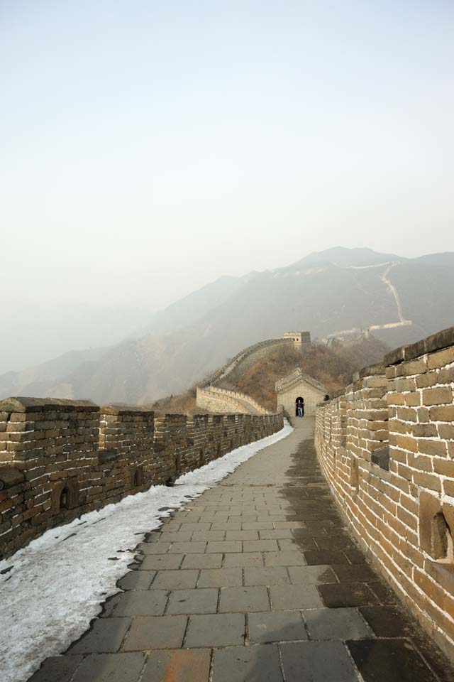 Foto, materieel, vrij, landschap, schilderstuk, bevoorraden foto,Mu Tian Yu Great Wall, Kasteel muur, Uitkijk op een kasteel, De Hsiung-nu, 