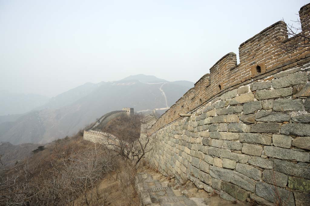 Foto, materieel, vrij, landschap, schilderstuk, bevoorraden foto,Mu Tian Yu Great Wall, Kasteel muur, Uitkijk op een kasteel, De Hsiung-nu, 