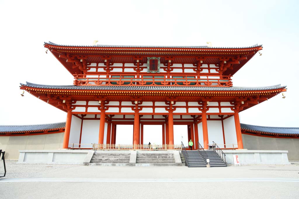 photo,material,free,landscape,picture,stock photo,Creative Commons,The Heijokyo god of the south gate, Remains, city, I am painted in red, 