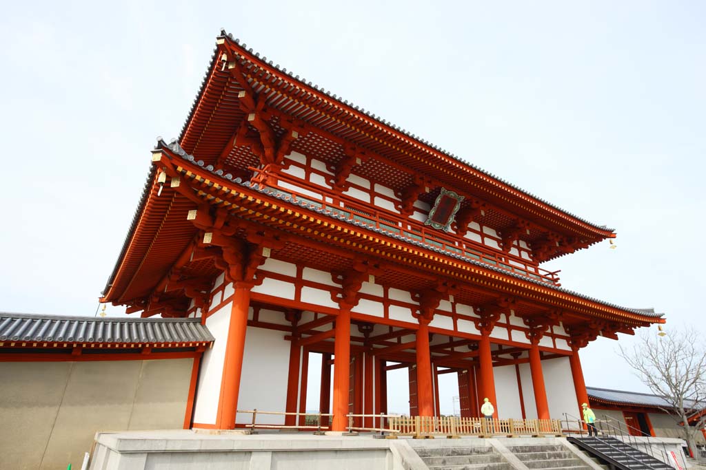 photo,material,free,landscape,picture,stock photo,Creative Commons,The Heijokyo god of the south gate, Remains, city, I am painted in red, 