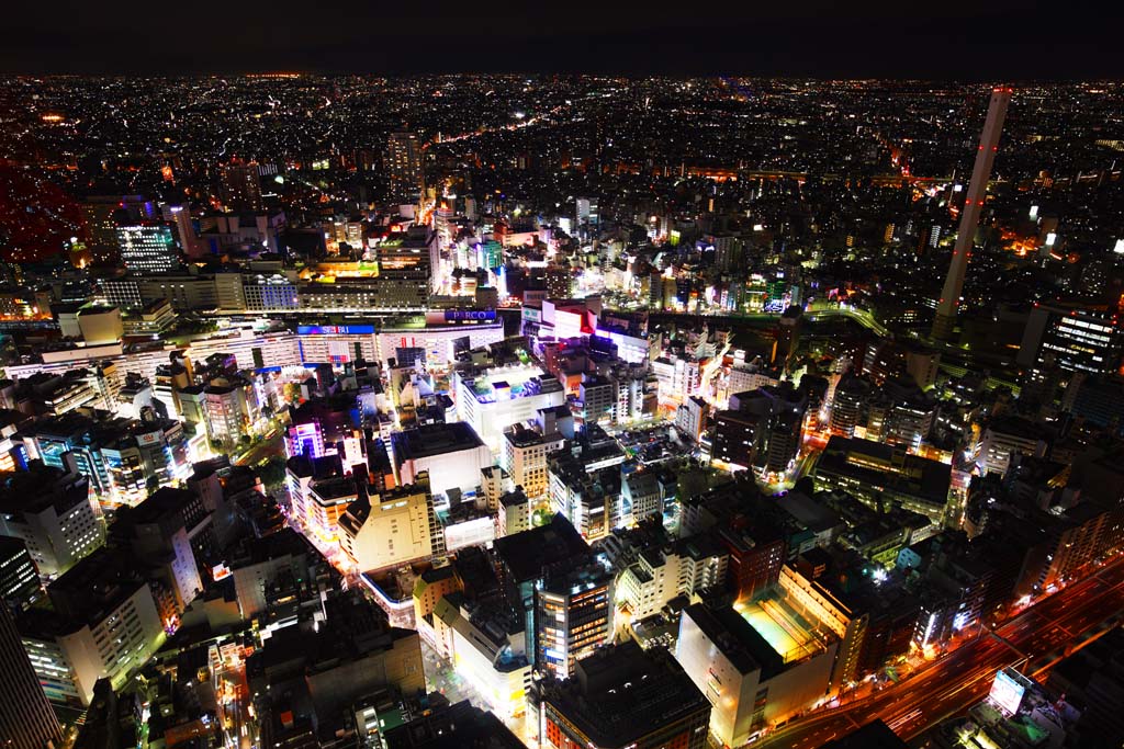 fotografia, materiale, libero il panorama, dipinga, fotografia di scorta,Ikebukuro colloca, costruendo, Ikebukuro, Neon, 