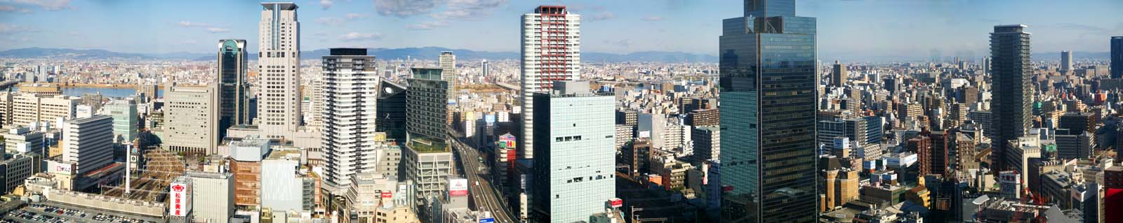 Foto, materiell, befreit, Landschaft, Bild, hat Foto auf Lager,Osaka-Rundblick, Hochhaus, Fhrte, Die Hanshin-Schnellstrae, Hochhauswohnung