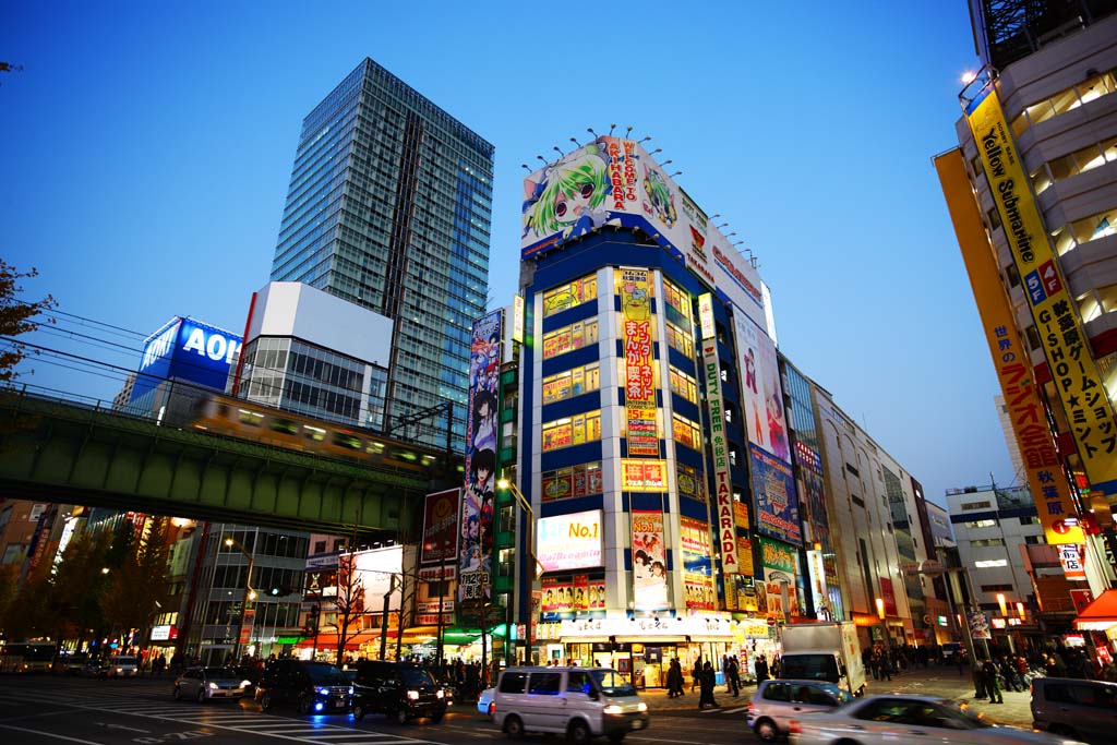 Foto, materieel, vrij, landschap, schilderstuk, bevoorraden foto,Akihabara, Een elektrische stad, Geek, Neon, Soubu Lijnen