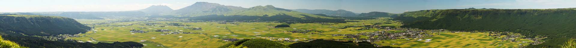 photo,material,free,landscape,picture,stock photo,Creative Commons,Aso whole view, rice field, volcano, An active volcano, Mt. Aso