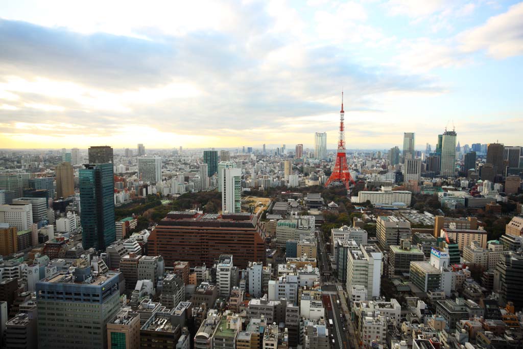 fotografia, materiale, libero il panorama, dipinga, fotografia di scorta,Panorama di Tokio, costruendo, L'area del centro, Torre di Tokio, Toranomon