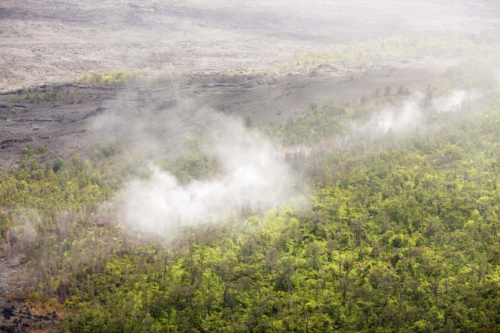 Foto, materiell, befreit, Landschaft, Bild, hat Foto auf Lager,Hawaii-Insel therische Fotografie, Lava, Der Krater, Riss im Boden, forsten Sie Feuer