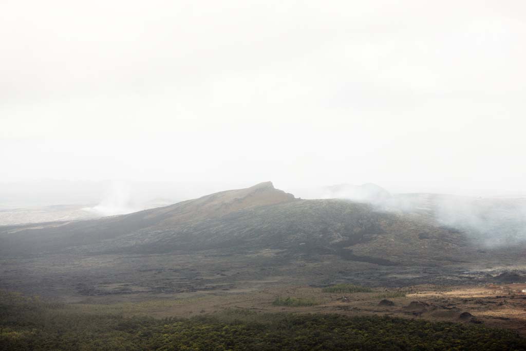 Foto, materiell, befreit, Landschaft, Bild, hat Foto auf Lager,Mt. Kilauea, Lava, Der Krater, Puu Oo, Rauch