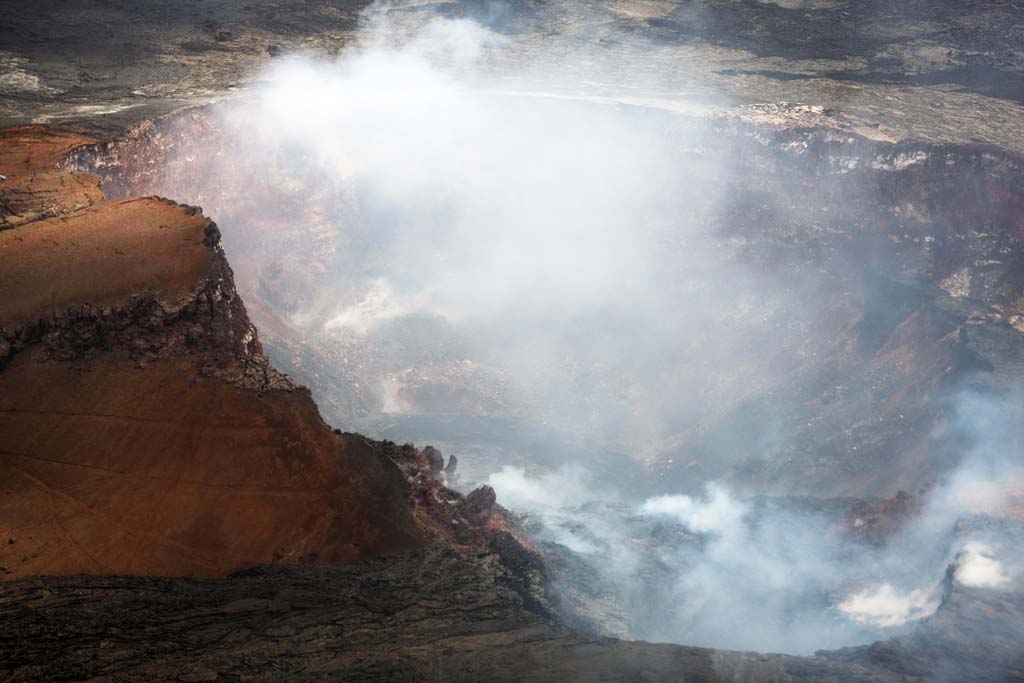 photo,material,free,landscape,picture,stock photo,Creative Commons,Mt. Kilauea, Lava, The crater, Puu Oo, Smoke