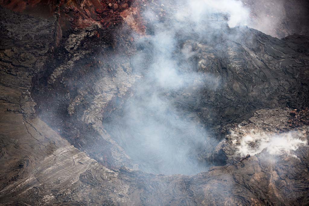 fotografia, materiale, libero il panorama, dipinga, fotografia di scorta,Mt. Kilauea, Lavico, Il cratere, Puu Oo, Fumo