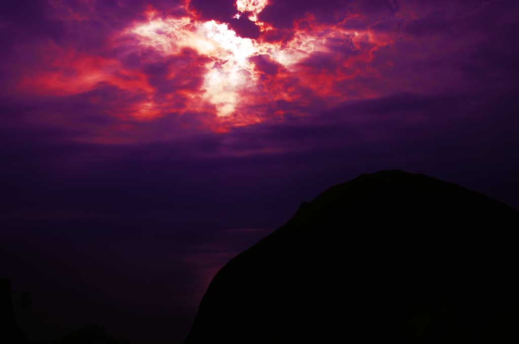fotografia, materiale, libero il panorama, dipinga, fotografia di scorta,Rock di pesca a crepuscolo, tramonto, bello, nube, cielo