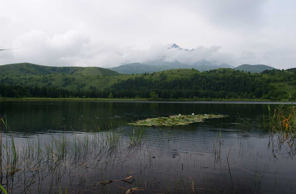 photo, la matire, libre, amnage, dcrivez, photo de la rserve,tang Otatomari, surface d'eau, montagne, ciel, nuage