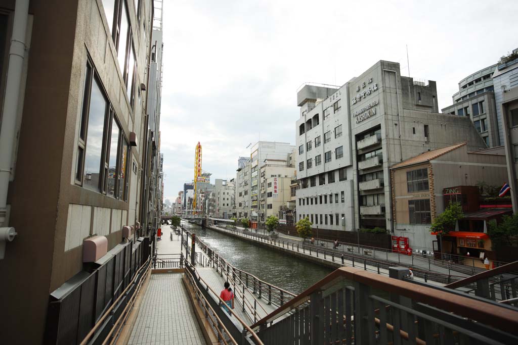 Foto, materieel, vrij, landschap, schilderstuk, bevoorraden foto,De winkelstraat Dotonbori, , , , 