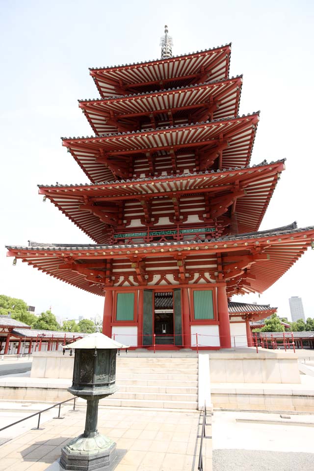 fotografia, materiale, libero il panorama, dipinga, fotografia di scorta,Tempio Shitennoji pagoda a cinque piani, , , , 