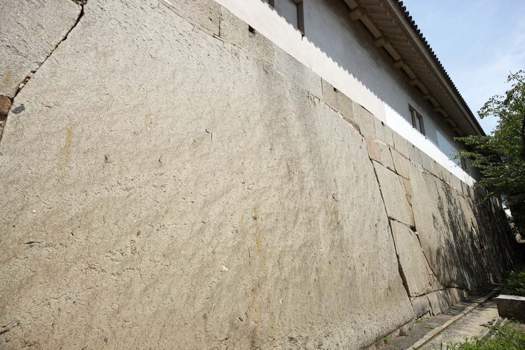 Foto, materiell, befreit, Landschaft, Bild, hat Foto auf Lager,Osaka Castle fhrende zweite Stein, , , , 