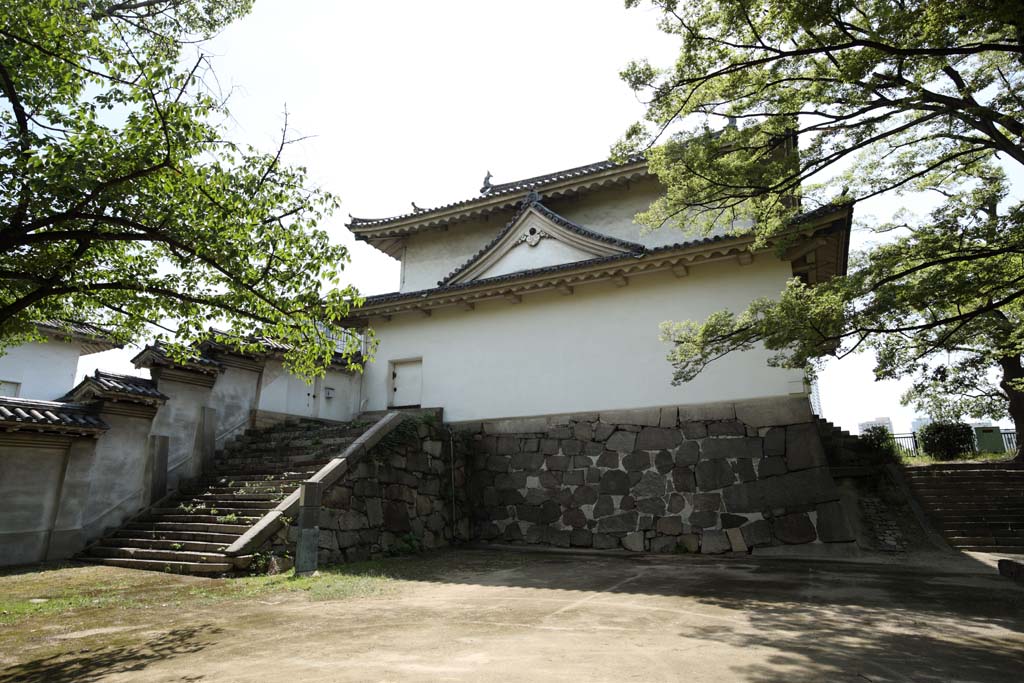 Foto, materiell, befreit, Landschaft, Bild, hat Foto auf Lager,Burg von Osaka 1000 Konsequente oar, , , , 