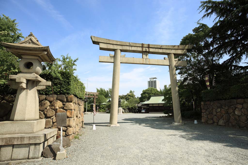 fotografia, materiale, libero il panorama, dipinga, fotografia di scorta,Il Castello di Osaka Toyokuni santuario, , , , 